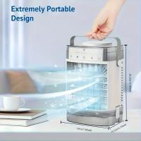 Condicionador de Aire Portátil, Mini Ventilador de 3 Velocidades con Enfriamiento por Evaporación, Control Remoto, Función Temporizador, Luz Nocturna de 7 Colores, 2 Modos de Rociado para Dormitorio, Oficina, Refrescante Personal - details 5