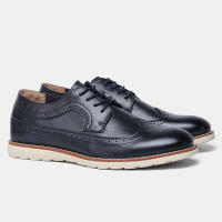 Zapatos Brogue Para Hombre 7-12 Comodidad Moda Lujo Casual Marca 2023 #Kd529 Suela De Goma Cuero Artificial Con Banda Elástica - details 9