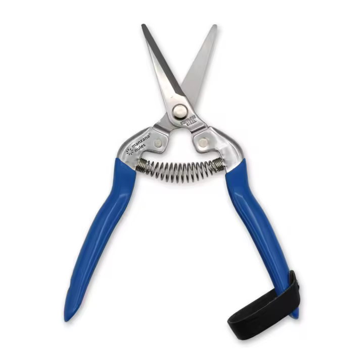 TIJERA RECOLECCION M/AZUL RECTA LARGA INOX M110 - 1