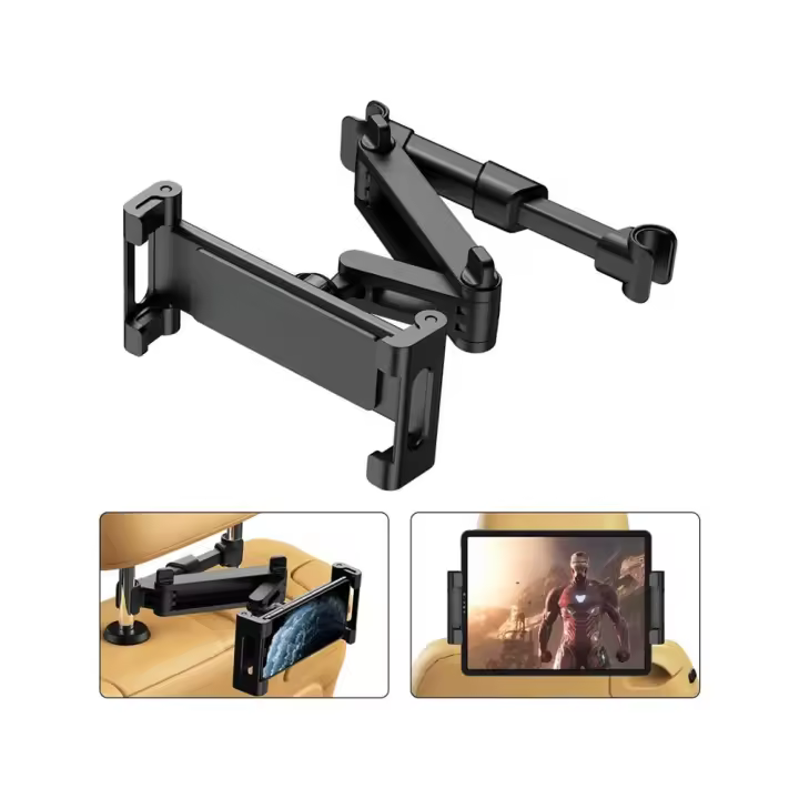 Soporte Auto Asiento Telescópio Telemóvel y Tablets 【Extensible 29,8 CM 3 IN 1 iPad Soporte Tablet Coche, Movil Coche Asiento Trasero【Aleación de Aluminio】, Universal 99% Soporte Tablet Coche Reposacabezas para iPad Air Mini Pro con 4,7-13 - 1