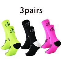 3 Pares De Calcetines Deportivos Profesionales Transpirables Para Hombres Y Mujeres Nylon Poliéster Para Ciclismo Running Baloncesto - details 3