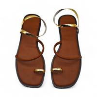 Sandalias Planas de Mujer con Punta Cuadrada, Tira Dedo y Pulsera Tobillera Metálica en Dorado y Plateado, Diseño Minimalista y Elegante para Verano, Playa o Eventos Casuales - details 5