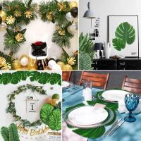 Planta Artificial De Palma Tropicales Hojas De Palmera Hawaiana Para Banquete De Verano Fiesta Jungle Adventure Boda Cumpleaños Decoración De Mesa Doméstica - details 3