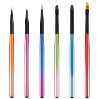 Cepillo De Uñas Colorido Para Gel UV Liner Cepillo Plano Oval Unisex Herramienta De Arte De Uñas Pincel Universal Para Pintura Ombre - details 5