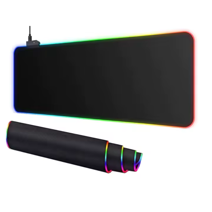 Alfombrilla gaming de Ratón RGB, Alfombrilla Gaming LED 13 Modos 800x300mm con Superficie Impermeable y Base de Goma Antideslizante para PC Ordenador - 1