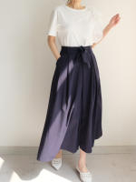 Falda Midi A-Line Elegante De Cintura Alta Para Mujer REALEFT Con Bolsillos Estilo Coreano Casual Suelta Y Solidaria Con Cinturón - details 32