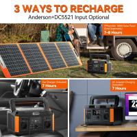 FlashFish P60 560W Estación de Energía Portátil, Generador Solar de 520Wh/140400mAh, Salidas AC de Onda Pura 220V, 11 Salidas, 3 Modos de Recarga, Pantalla LED, adecuado para cargar dispositivos al aire libre - details 11