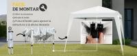 Carpa Plegable, Estructura Robusta, Regulable, Cenador, Pergolas de Jardin, Toldo Camping, Playa, Exterior, Carpas Repelentes al Agua, Cenadores para Jardin Impermeable Diseño Pop Up de Acero y Cubierta de Tela Oxford Gazebo- 2,4x2,4m Blanco - details 0