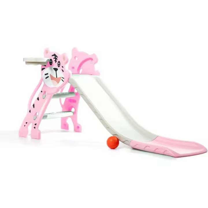 Tobogan Gatito - Rosa - Tobogán niños y niñas Plegable pequeños con Canasta Ideal para Interior o Exterior, tobogan Infantil 2 en 1 - 1