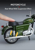 Modelo De Motocicleta Happy XF250 a Escala 1:10 Con Sonido Luz Y Absorción De Choque Neumáticos De Goma Regalo Para Niños Metal Diecast Rojo Verde - details 8