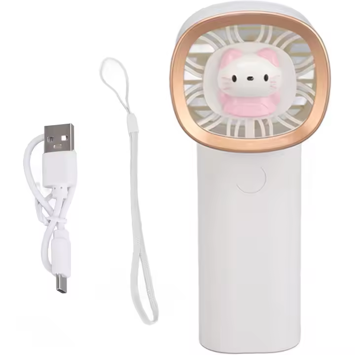 Miniventilador de mano para exteriores, ajustable en 3 velocidades (blanco, 1 paquete) - 1
