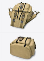 Mochila De Lona Vintage Para Hombres Jóvenes Estudiantes Y Viajes Bolsa Grande Con Cordón De Capacidad Estilo Rústico - details 6