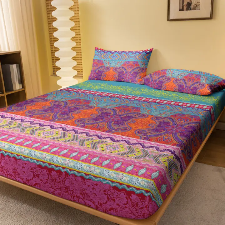 Sábana Ajustada Moderna Y Bohemia Impresa Mate Sin Pillowcases Incluidos Fundas De Almohada No Incluidas Cama Muebles De Dormitorio - 1