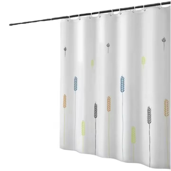 Cortina de Ducha Cortinas de Baño Poliéster Impermeable Cortina Bañera con 12 Ganchos para Ducha y Baño 180x200CM - 1