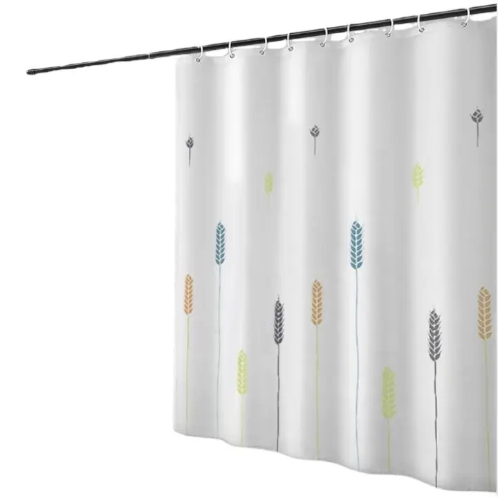 Cortina de Ducha Cortinas de Baño Poliéster Impermeable Cortina Bañera con 12 Ganchos para Ducha y Baño 180x200CM - 1