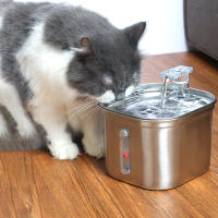 Fuente De Agua Para Gatos Con Sensor De Movimiento Y Filtro Dispensador Transparente De Acero Inoxidable Para Mascotas Pequeñas 2L - details 10