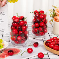 10/20Pcs Artificial Cereza Falsa Modelo De Fruta Para Pastel Decoración De Mesa Para Fiestas Y Fotografía De Alimentos Decoración De Hogar Y Hotel - details 4