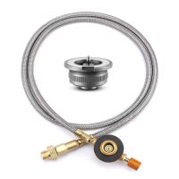 Adaptador De Gas Butano Para Estufa De Camping Accesorios De Cocina Al Aire Libre Conector De Tubo De Aluminio Para Convertir Estufa Doble - details 8