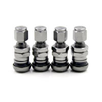 Kit De Valvulas De Rueda Para Coche Camión Motocicleta 4Pcs Con Cierre De Polvo Metálico Y Tornillo Material De Aluminio - details 5
