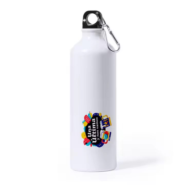 MERCHANDMANIA Bidón Grande 800 ml acero inoxidable frase graciosa cerveza octoberfest amigos fiesta deporte deportivo con mosqueton botella - 1
