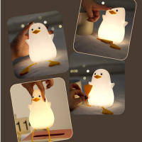 Lámpara Nocturna De LED Squishy Duck Recargable Por USB Para Decoración De Dormitorio Y Jardín De Bebés Y Niños Luz Dimmer De Pato Seagull - details 3