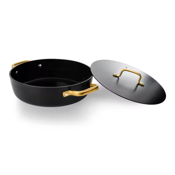 Arcos Serie Samoa Iconic | Cacerola Baja Antiadherente Cerámico 28 cm y 4,3 L | Aluminio Forjado | Apta cualquier cocina | Mango Acero Inoxidable | Color Negro | LIBRE DE (PFOA / PTFE / PFOS) - 1