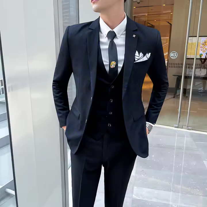Traje De 3 Piezas Para Hombre Estilo Inglesa Elegante Trousers Chaleco Y Chaqueta Talla M-5XL Moda Formal De Invierno - 1
