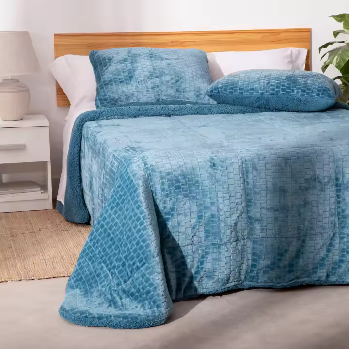 Edredón Karamelo Jacquard Ibai Azul - 1