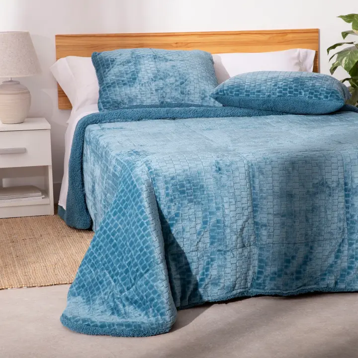 Edredón Karamelo Jacquard Ibai Azul - 1