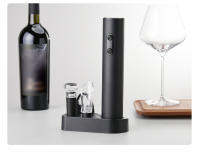 Kit Eléctrico para Abrir Botellas de Vino Kolitong (Caja Regalo Elegante) | Abridor Un Toque + 6 Piezas de Utensilios de Vino | Base Portátil · Inoxidable Profesional · Ideal para Hogar y Fiestas KB1-602301 - details 12