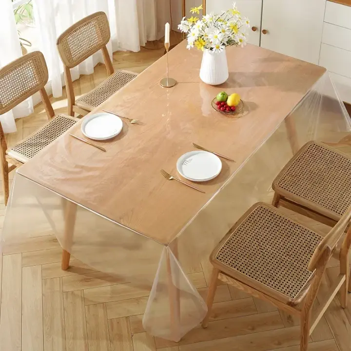 Mantel Rectangular Transparente Impermeable Y Antiarrugas Protección Para Mesa Resistente Al Calor Para Hogar Y Fiestas - 1