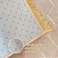 Alfombra De Oración De Espuma Espesada Con Borla Y Diseño Emboss Suave Y Fácil De Llevar Se Puede Usar En Muchas Escenas Alfombra De Poliéster 100% Lavable a Mano - details 2