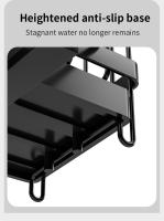 Estante De Desagüe Para Esponja Y Toalla De Cocina En Negro Soporte De Limpieza Montado En La Pared Estilo Contábanero - details 8