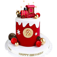 Topper De Tren Vintage Rojo Y Azul Para Decoración De Pasteles LaVenty Diseño De Coche Y Estrella Para Cumpleaños Y Fiestas - details 3