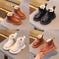 Botas De Invierno Calientes Para Niños Y Niñas Botines De Piel PU Con Peluche Moda Botas De Nieve Para Bebés Y Niños Pequeños - details 1
