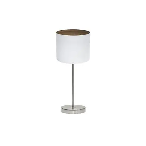 FABRILAMP Lámpara de Mesa Sobremesa Tatiana 1xe14 Niquel/blanco-madera Oscura 42x17x17 Cm - Elegante Diseño - 1