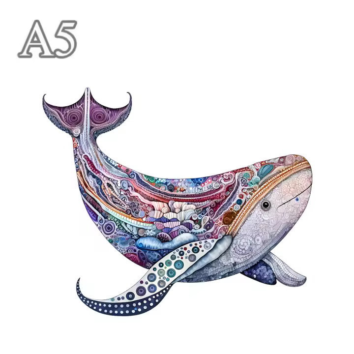 Puzzle De Madera Con Patrón De Ballena Divertida Formas Irregulares De Animales Juguetes De Alivio Del Estrés Regalo De Navidad Para Adolescentes Y Adultos - 1