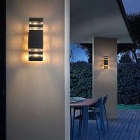 Lámpara De Pared Moderna LED Impermeable E27 Cabeza De Lámpara Negra Creativa Simple En PVC Cuadrada Para Villa Frontera Balcón - details 4