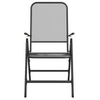 vidaXL Juego de comedor de jardín 3 pzas malla metálica gris antracita - details 3