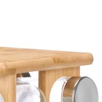Especiero giratorio de bambu 12 botes - Organizador de Especies - Especiero de cocina - Estantes de madera ideal para el Hogar - Acero Inoxidable - Color Madera - Armario para Condimentos - details 2