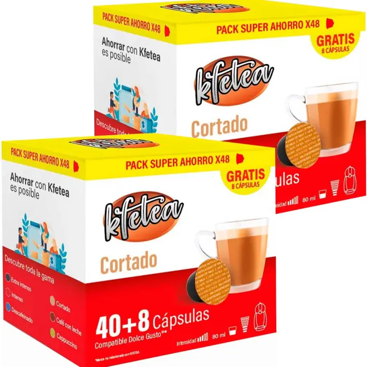 Cortado Kfetea 2 cajas de 48 capsulas compatibles Dolce Gusto - 1