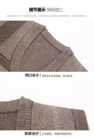 Suéter Casual Para Hombre Con Cuello En V Grueso Suéter Sin Mangas De Otoño E Invierno Caliente Striped Técnica De Tejido Por Computadora - details 12