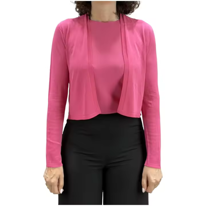 Cárdigan CARTA LIBERA Corto sin Botones Color Fucsia - 1
