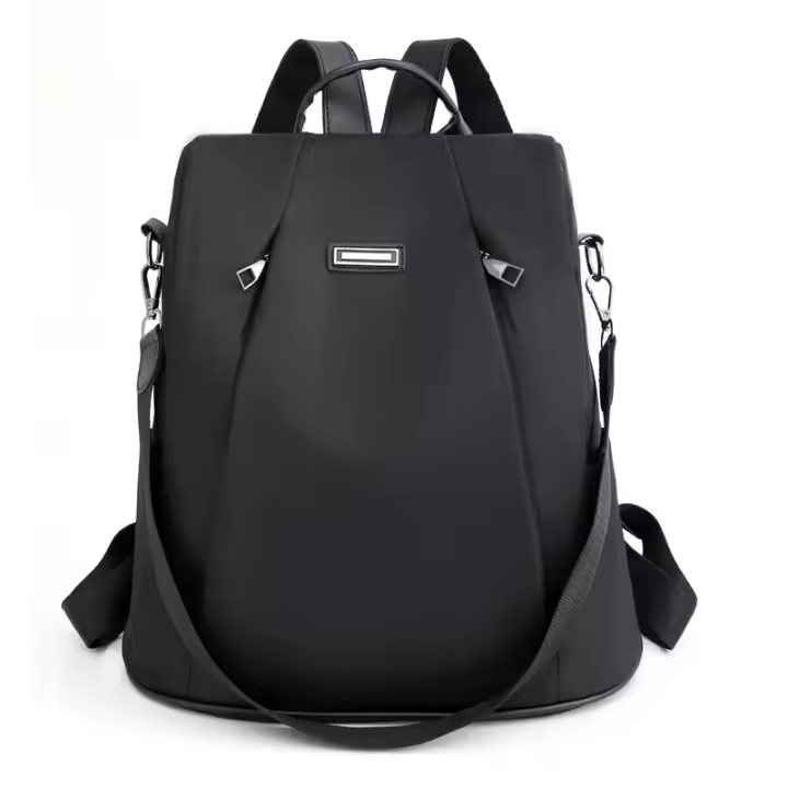 Mochila Multifuncional Antirrobo Para Mujer Casual Nylon Sólida Con Correa Desmontable Bolso Escolar De Moda Para Viajes - 1