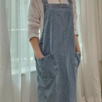 Delantal De Denim Para Mujer Estilo Coreano Hecho De Algodón Y Lona Sin Mangas Adecuado Para Cocinar Hornear Jardín Y Limpieza Del Hogar - details 4