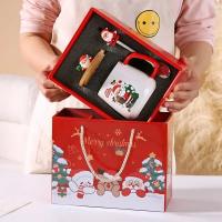 Caja De Regalo De Taza De Cerámica Con Tapa Y Cucharita Para Café Navidad Taza Ecológica Con Accesorios Para Bebidas - details 4