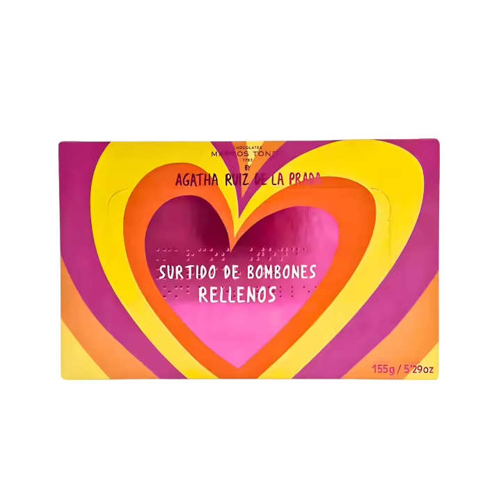 Chocolate Marcos Tonda – Agatha Ruiz de la Prada Pack 7 Unidades | Caja Bombones De 150 Gr X7 | Caja Bombones Regalo | Bombones Para Regalar | Chocolates Originales Para Regalar - 1