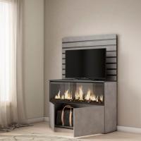 Skraut Home - Aparador - Con almacenamiento - 107x35x145 cm - Dormitorio - Habitación - Muebles de salón - Chimenea eléctrica XXL led efecto fuego 3d - Estilo Moderno - Varios colores disponibles - details 1