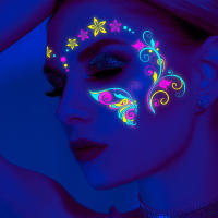 Pegatina De Cara Fluorescente Para Fiestas Nocturnas Mariposa Neón Resistente Al Agua Para Bar Y Festival De Música Luz UV Brillante Accesorio De Fiesta - details 0