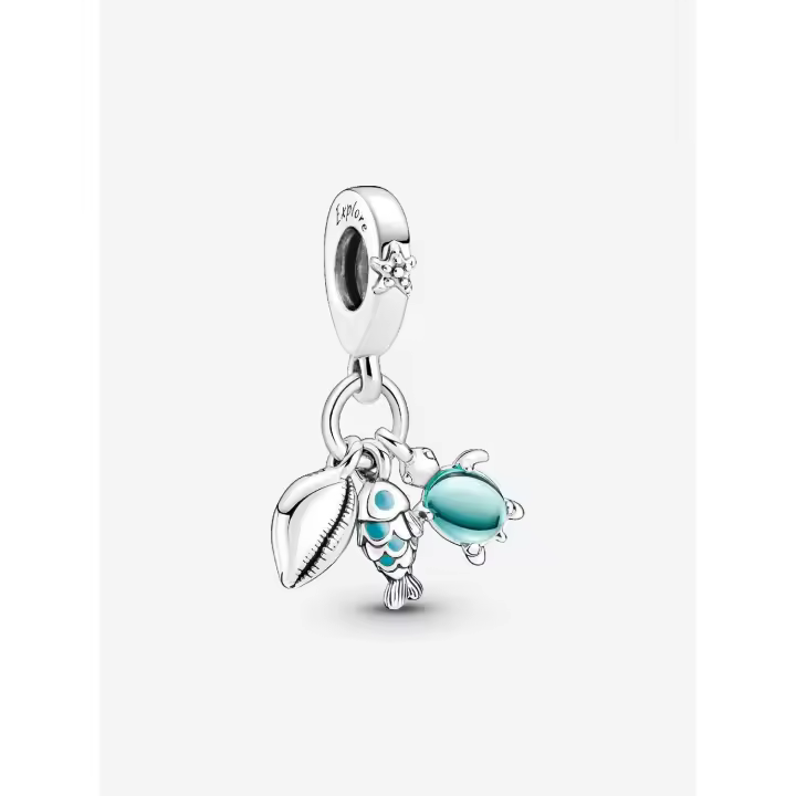 Pandora - Dije triple Colgante de Pez, Tortuga Marina y Caracola-Plata de Lei - 1